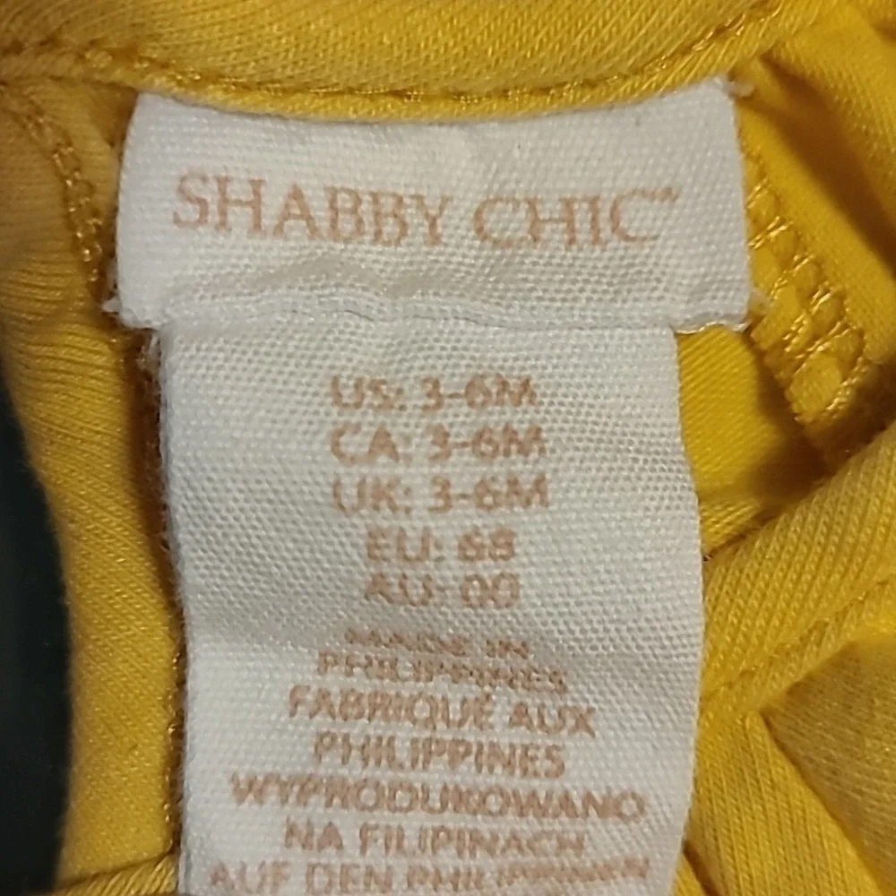 Shabby Chic* Cotton Dress* Yellow* Sz 3-6 month